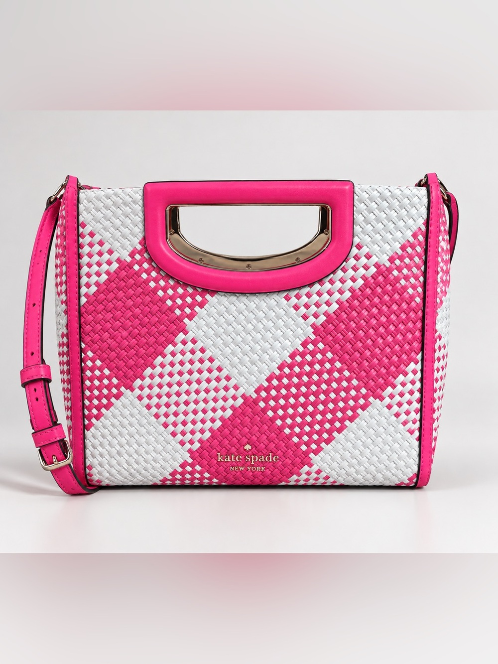 Kate Spade New York ALEXIA
Pink & White Woven Crossbody Bag